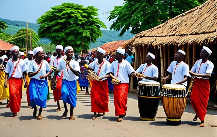 **

A vibrant scene of a Comorian cultural festival, fully clothed people are dancing to Moring music with traditional drums and flutes, appropriate attire, safe for work, family-friendly, perfect anatomy, natural proportions, showcasing the joy and energy of the celebration, a colorful background with traditional Comorian architecture. Professional photography, high quality.

**