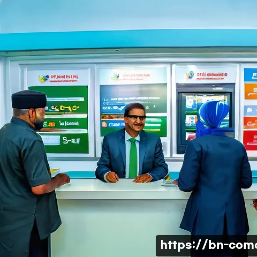 코모로 공공 서비스 질 평가 - A modern government service center in Comoros, showing a diverse group of Bengali-speaking citizens ...